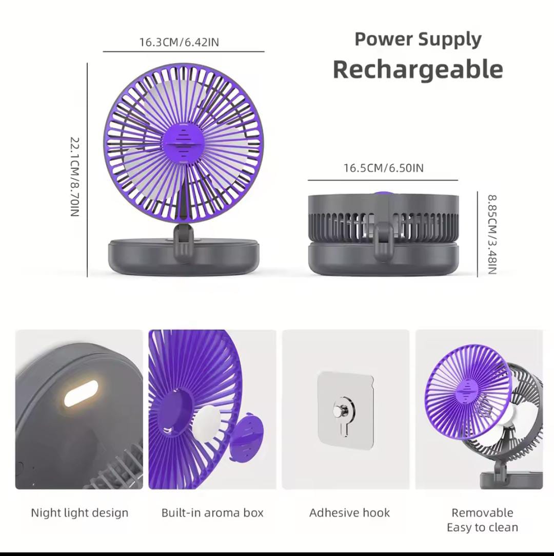 Foldable Rechargeable Fan Wall Mounted Fan Ceiling