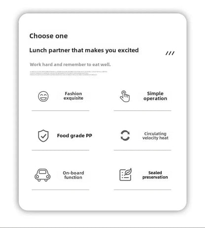 Portable Rechargeable Electric Lunch Box Heated Insulated Lunch Box