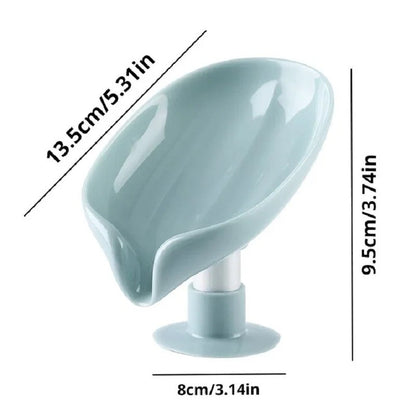 Leaf Shape Soap Holder Drain Soap Box Holder Bathroom