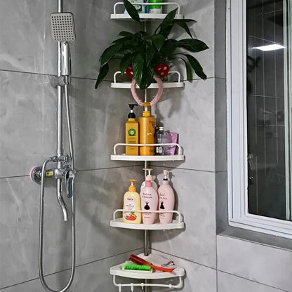 Bathroom Corner Shower Caddy Tension Pole Storage Rack