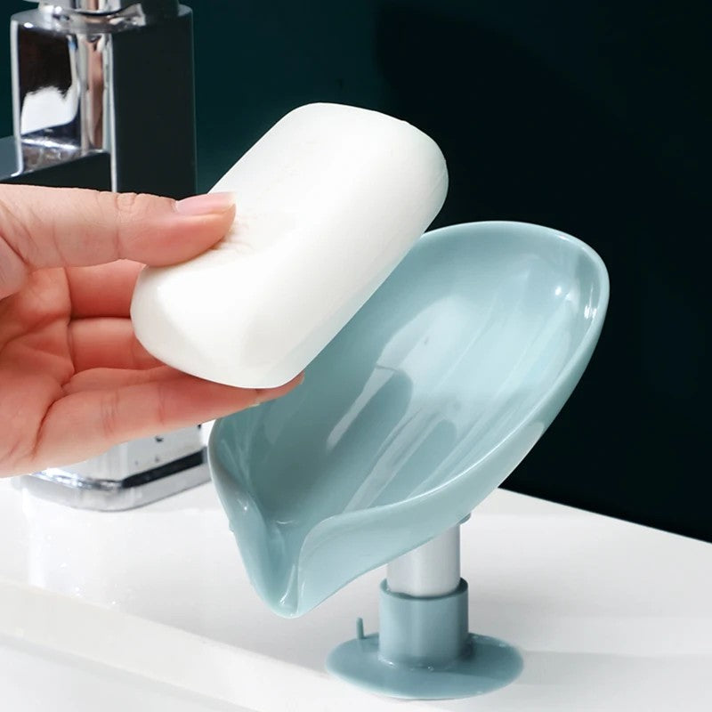 Leaf Shape Soap Holder Drain Soap Box Holder Bathroom
