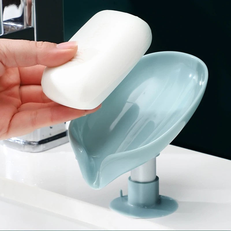 Leaf Shape Soap Box Drain Soap Holder Box Bathroom Accessories Toilet