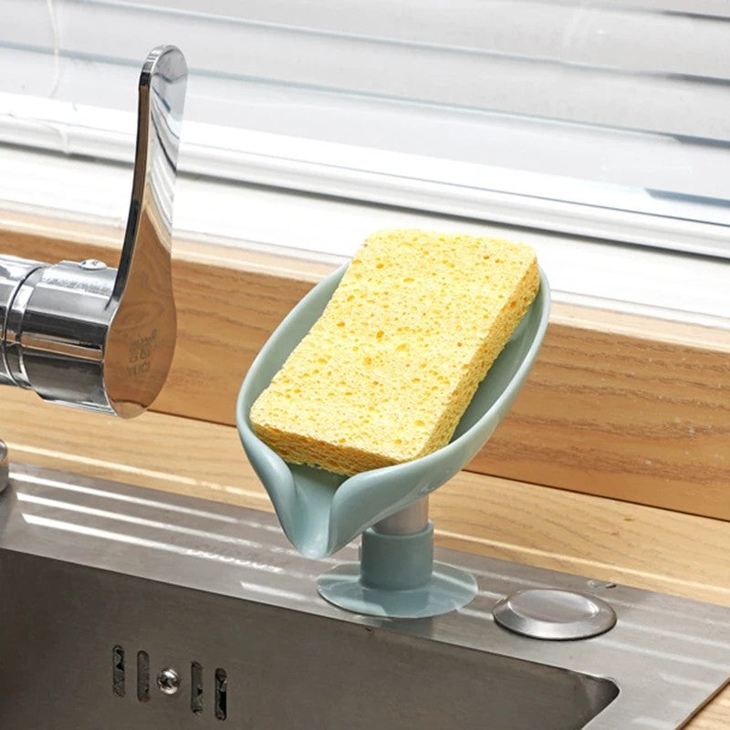 Leaf Shape Soap Box Drain Soap Holder Box Bathroom Accessories Toilet