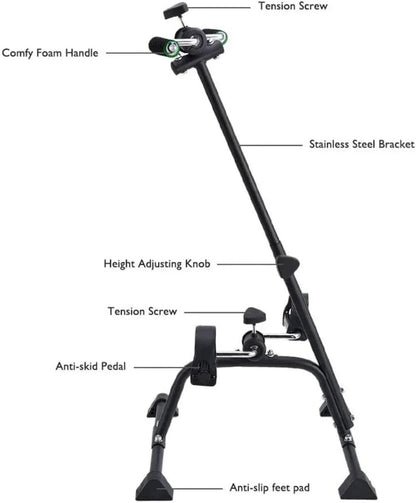 -Pedal Exerciser Bike Hand Arm Leg And Knee Peddler Adjustable