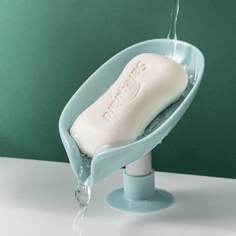 Leaf Shape Soap Holder Drain Soap Box Holder Bathroom