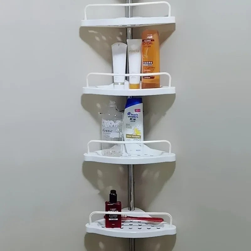 Bathroom Corner Shower Caddy Tension Pole Storage Rack