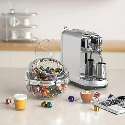 Transparent Spherical Coffee Capsules Storage Box Large Desktop