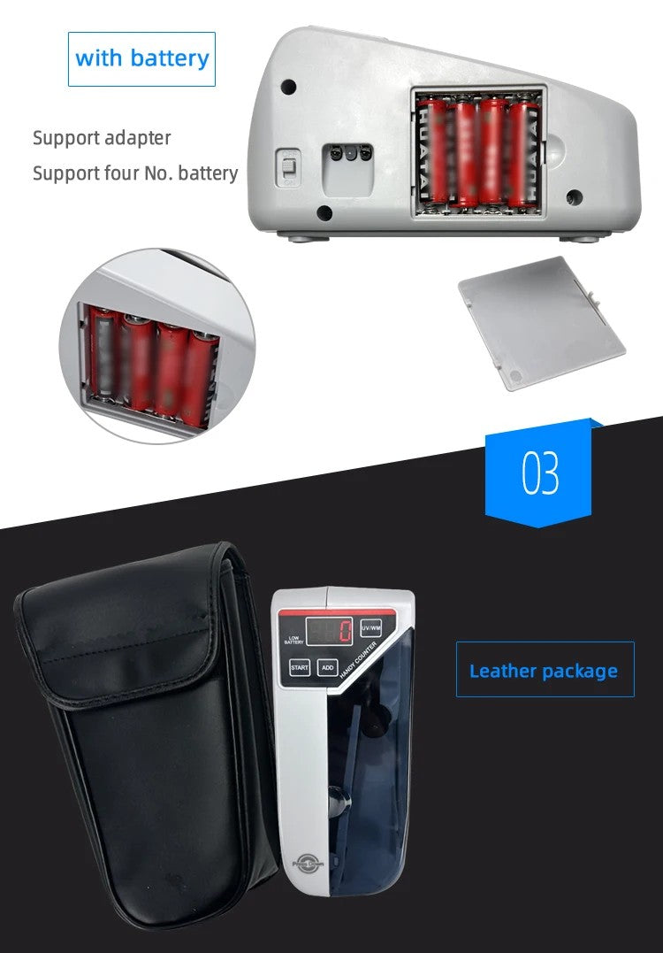V30 with UV Light Portable  Mini Handy Bill Cash Note Counting Machine