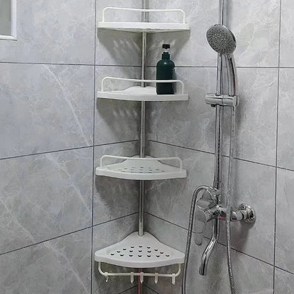 Bathroom Corner Shower Caddy Tension Pole Storage Rack