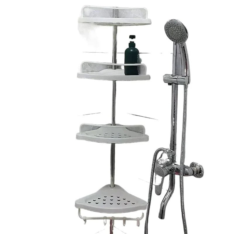 Bathroom Corner Shower Caddy Tension Pole Storage Rack