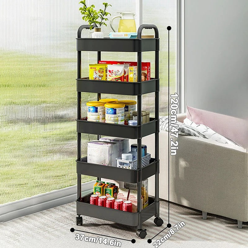 5 layer Household Rolling Small Cart Storage Rack