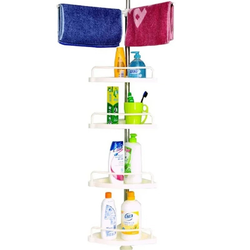 Bathroom Corner Shower Caddy Tension Pole Storage Rack