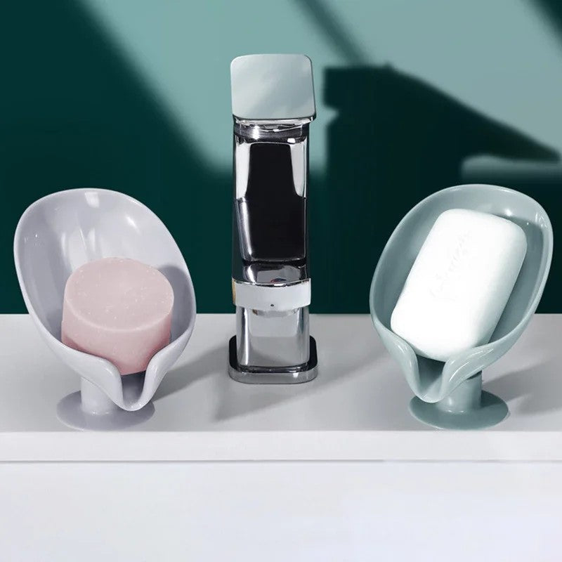 Leaf Shape Soap Holder Drain Soap Box Holder Bathroom