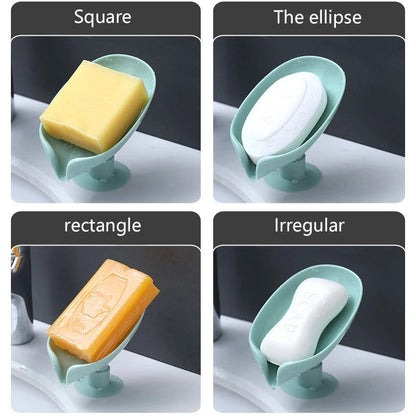 Leaf Shape Soap Box Drain Soap Holder Box Bathroom Accessories Toilet