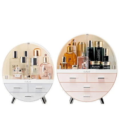 Makeup Organizer Brush Holder Cosmetic Storage Box with Dust Free Cover Portable Waterproof Lid Dust Proof Drawers for Lipstick
