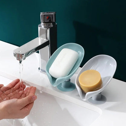 Leaf Shape Soap Holder Drain Soap Box Holder Bathroom