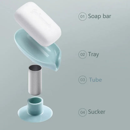 Leaf Shape Soap Holder Drain Soap Box Holder Bathroom