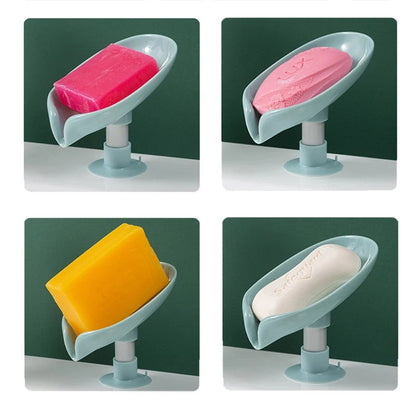 Leaf Shape Soap Holder Drain Soap Box Holder Bathroom